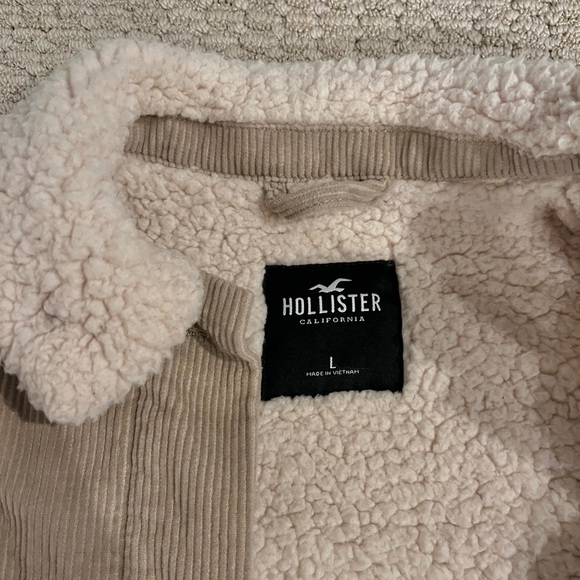 Hollister Corduroy Fleece Lined Sherpa Large Beige - Picture 3 of 4